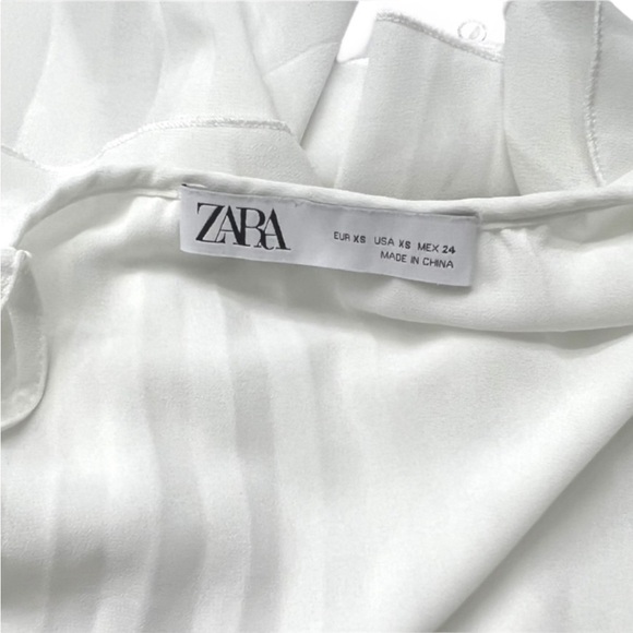 Zara Pleated Sheer Double Layered Spaghetti Strap Adjustable Top - Size XS - Picture 6 of 7